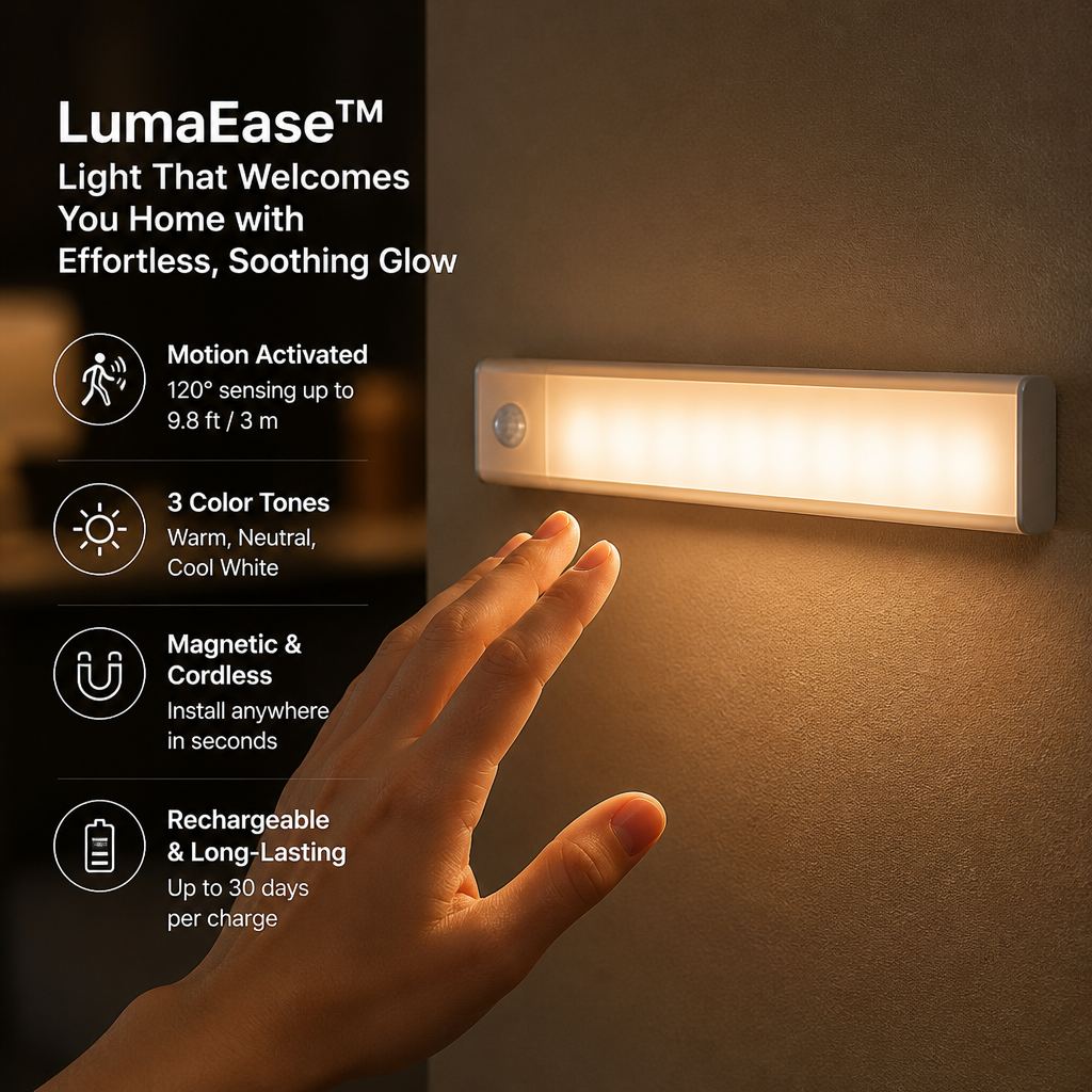 LumaEase™ — Light That Welcomes You Home with Effortless, Soothing Glow