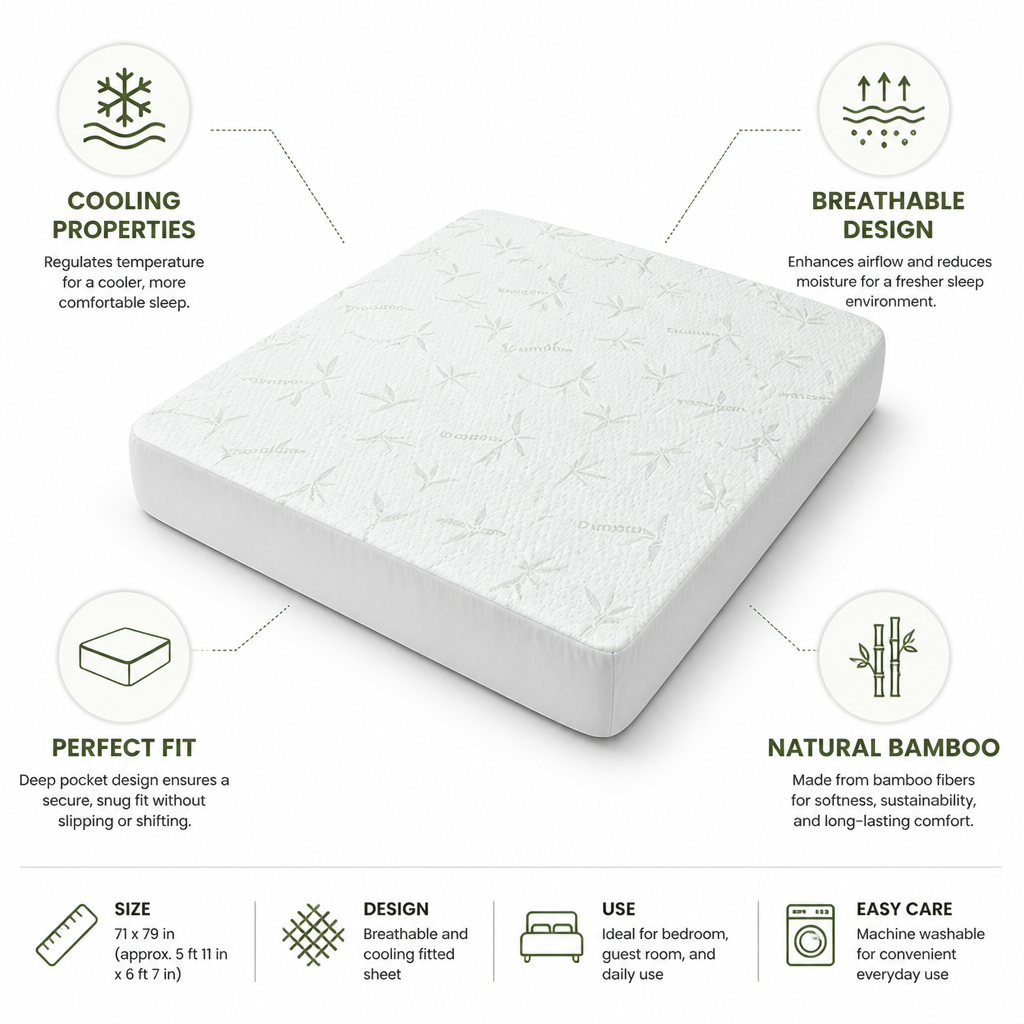 Cooling & Breathable Fitted Sheet (Deep Pocket)