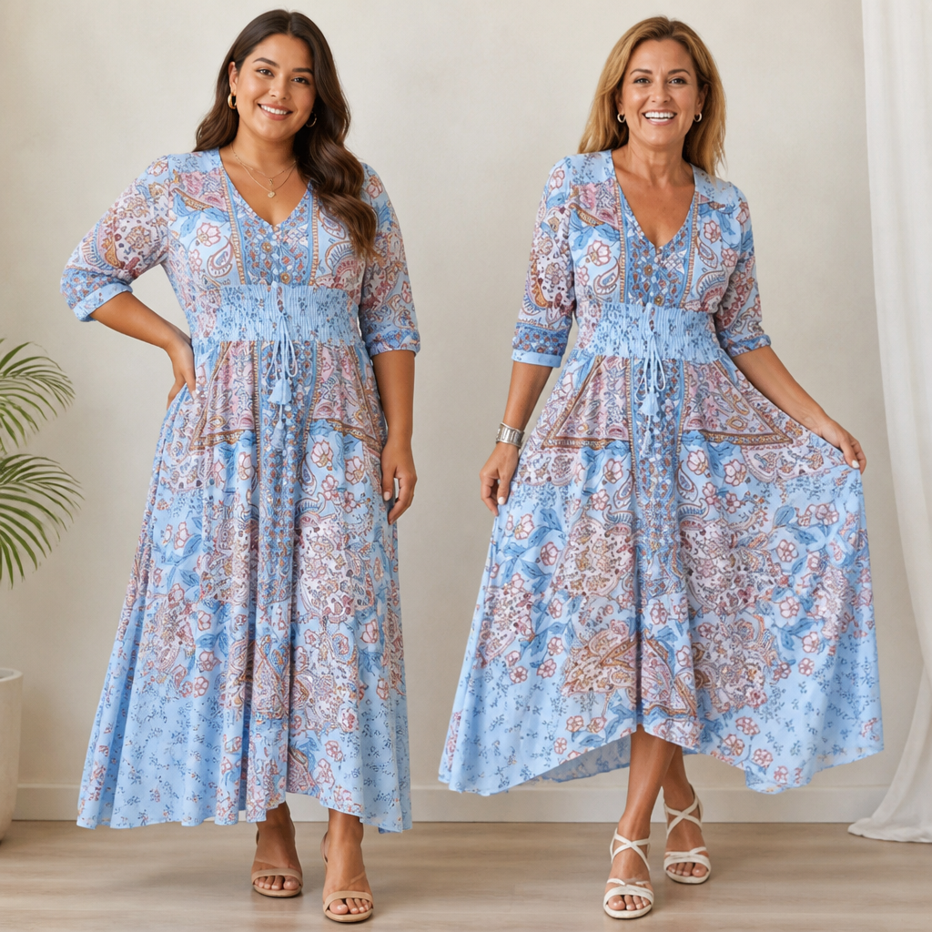 LunaFleur™ Long Floral Dress — Celebrate Every Curve with Featherlight Confidence