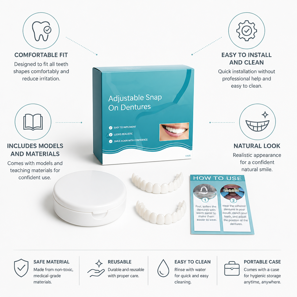 Adjustable Easy-Install Dental Braces (Upper & Lower Set)