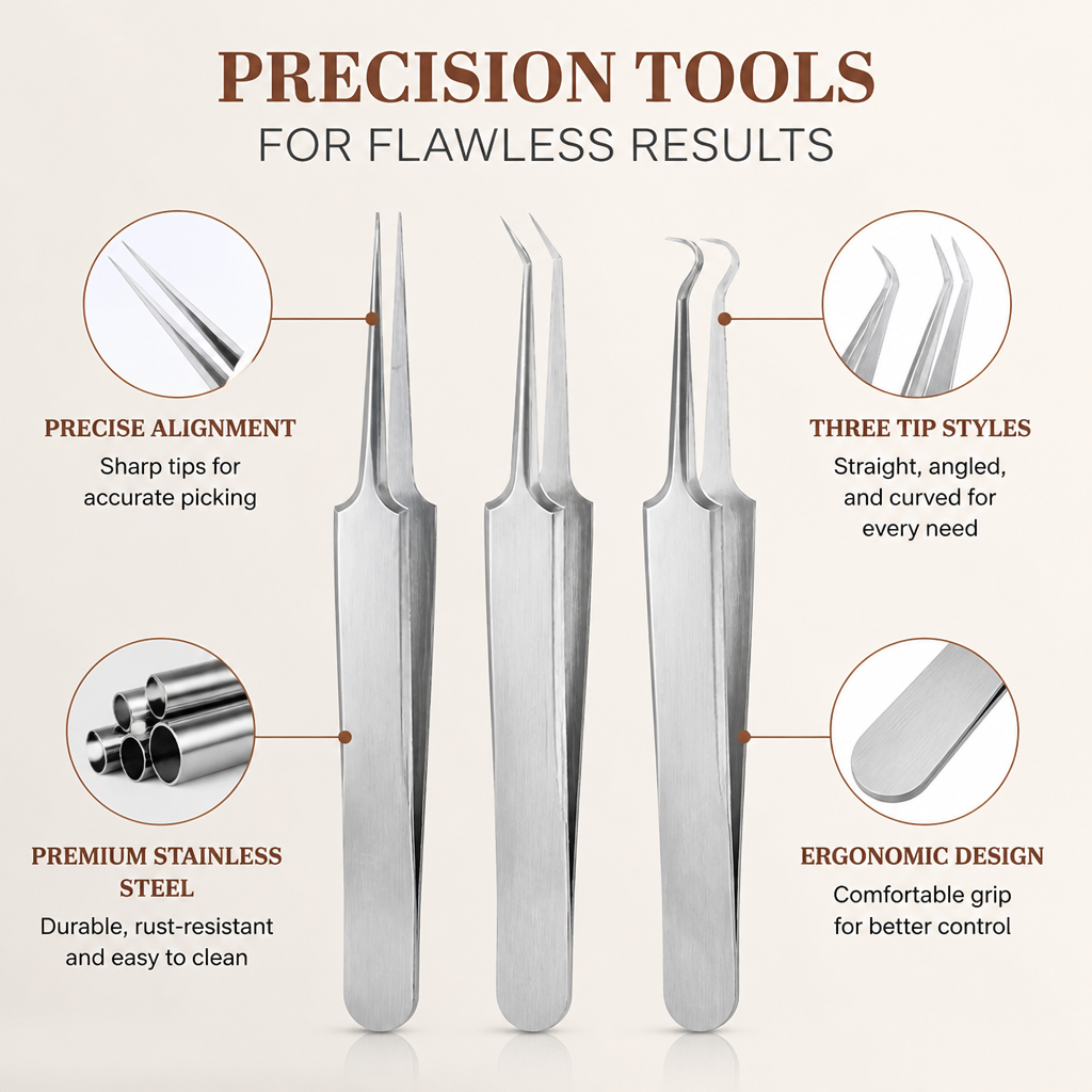 LumiCraft™ Precision Tweezers — Sculpt Flawless Brows and Lashes with Effortless Confidence