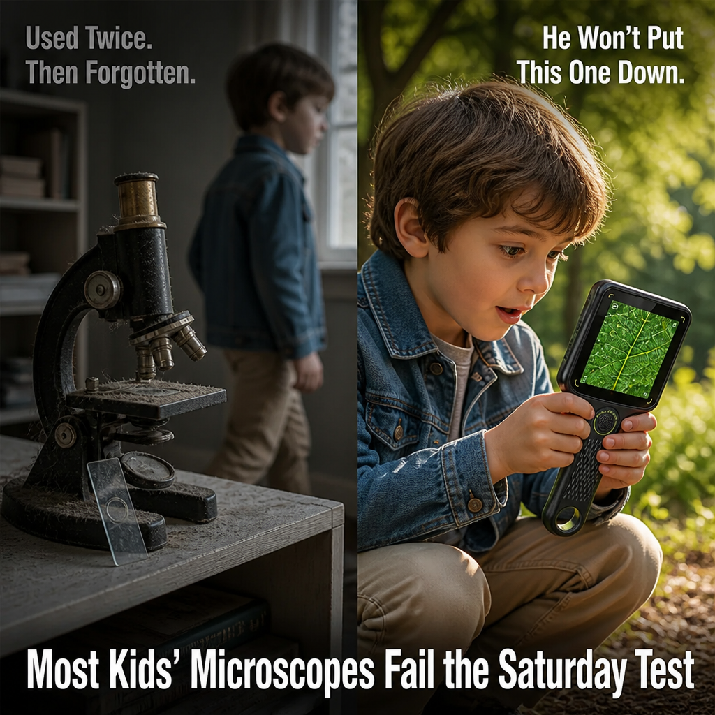 LuminaView™ — Reveal to Curious Kids the 500x Universe Concealed Within Every Leaf and Bug
