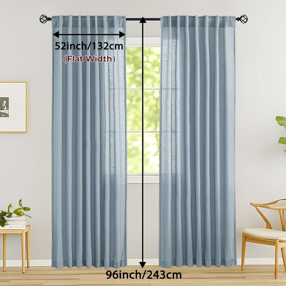 Flax Linen Sheer Curtains for Soft Light Filtering and Privacy