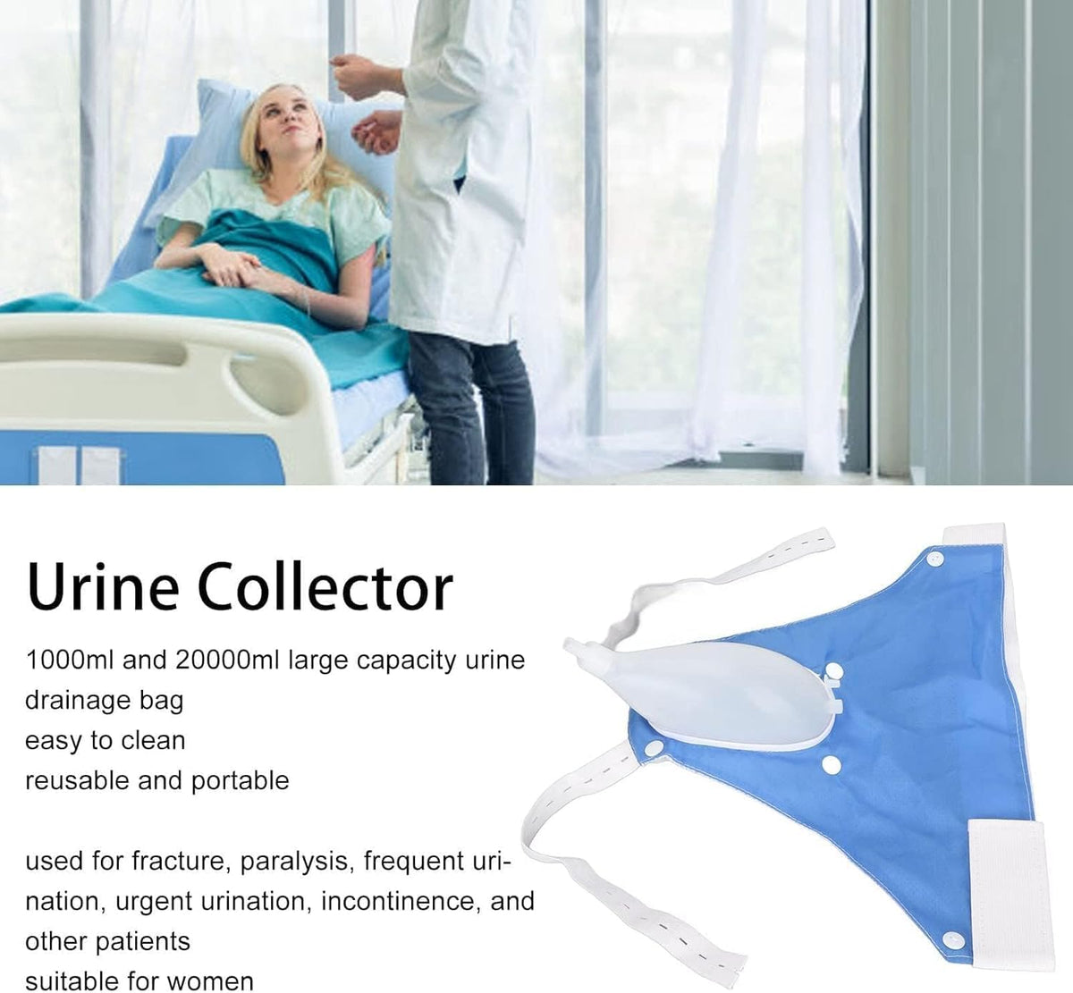 Portable Reusable Urinary Collection Bag for Medical Use