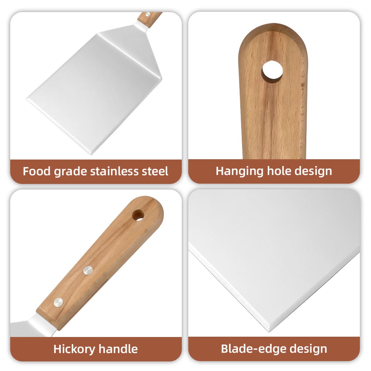 Ergonomic BBQ Turner Made of Sturdy Steel