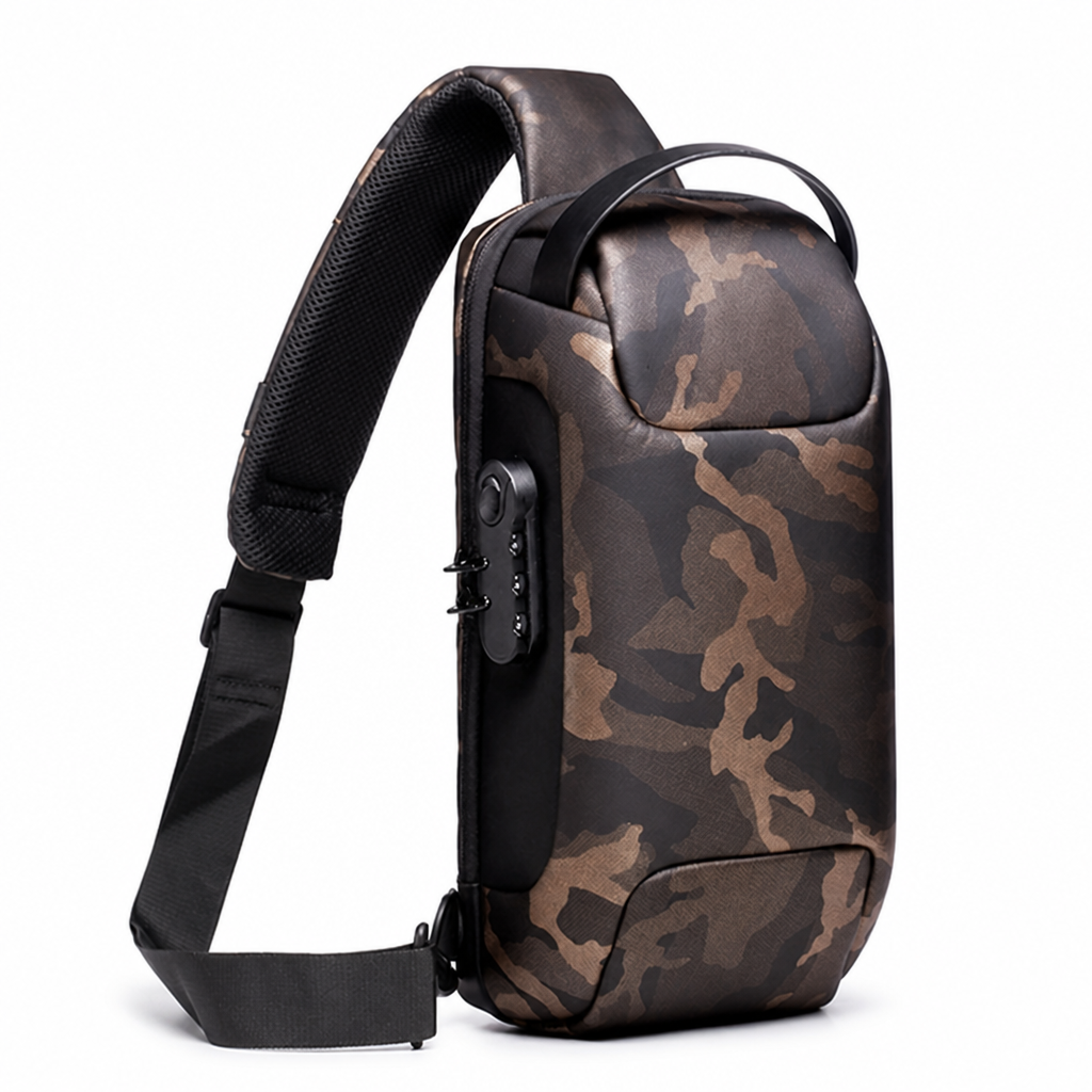 Anti-Theft Locking Sling Bag (USB Charging Port)