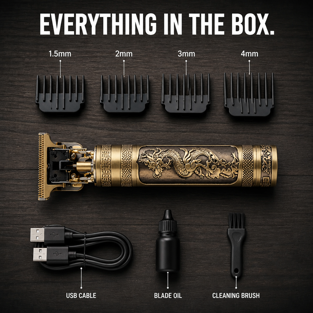 EdgeCraft™ Vintage T-Blade Trimmer — Shape Fades & Edges with Pro Barber Precision