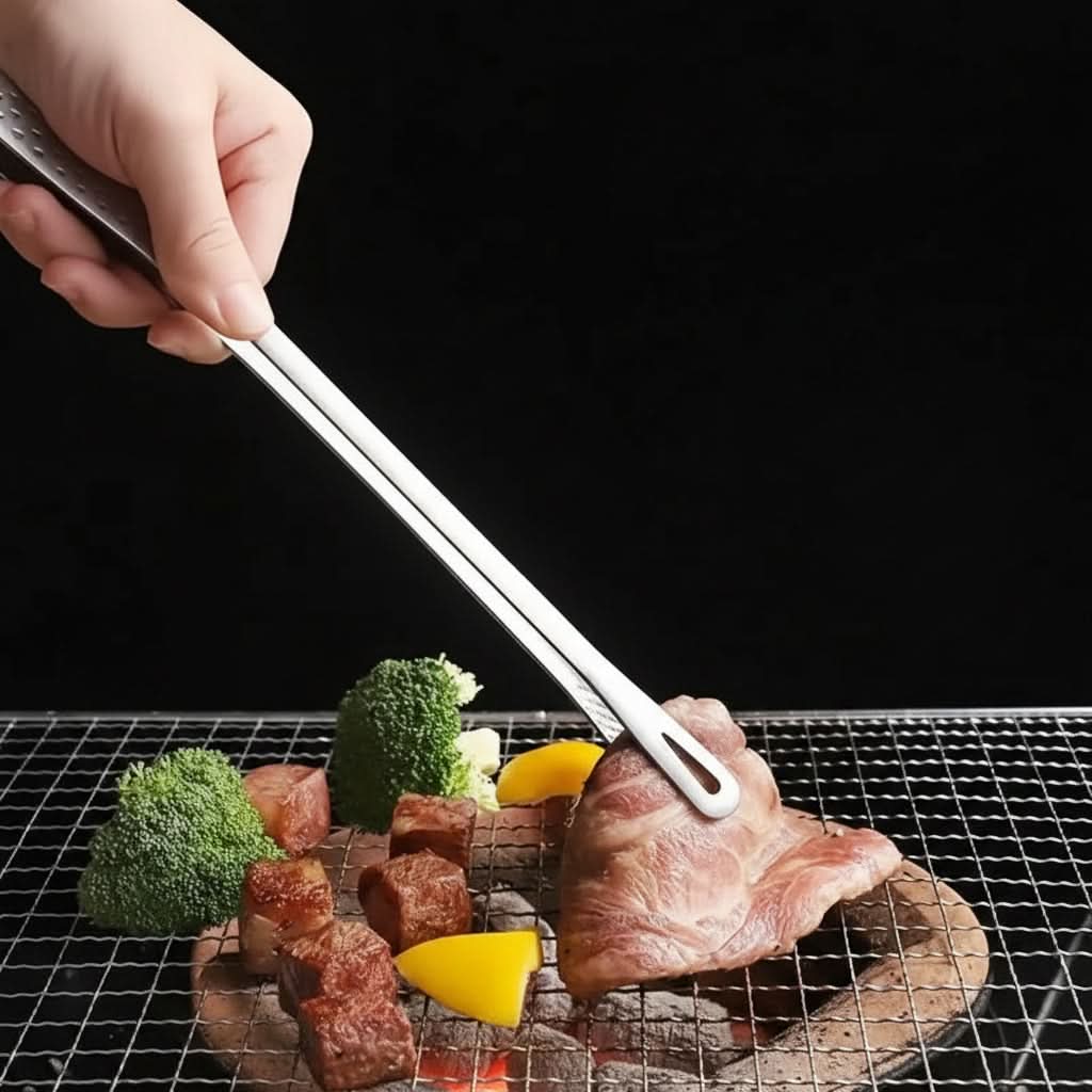 Stainless Steel BBQ and Camping Tongs for Outdoor Cooking