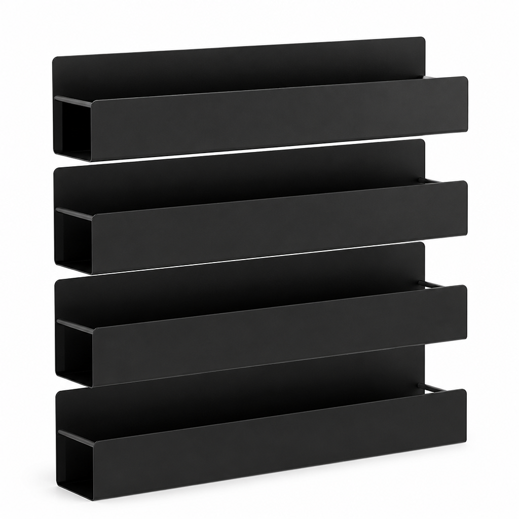 Space-Saving Magnetic Powder-Coated Spice Rack Set (Set of 4)