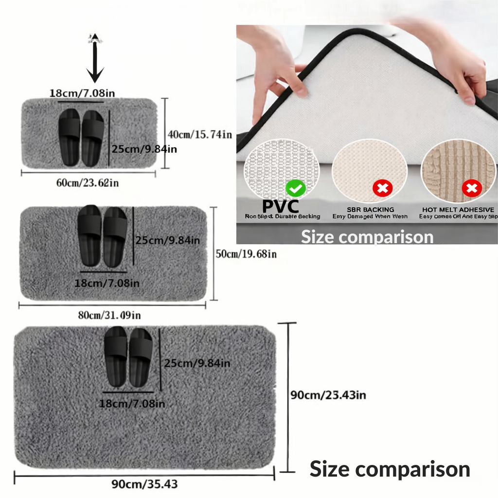 Bath Rug | Supremely Soft & Quick Dry | Slip-Resistant | Lonneke