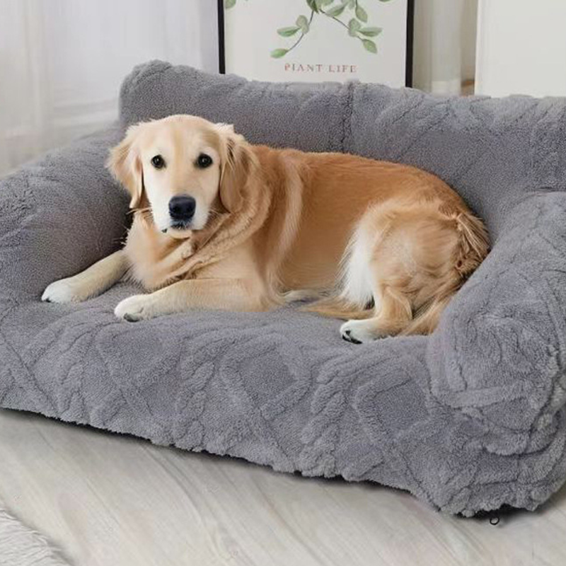 Cozy Sofa Dog Bed with Raised Edge – Soft Plush Design