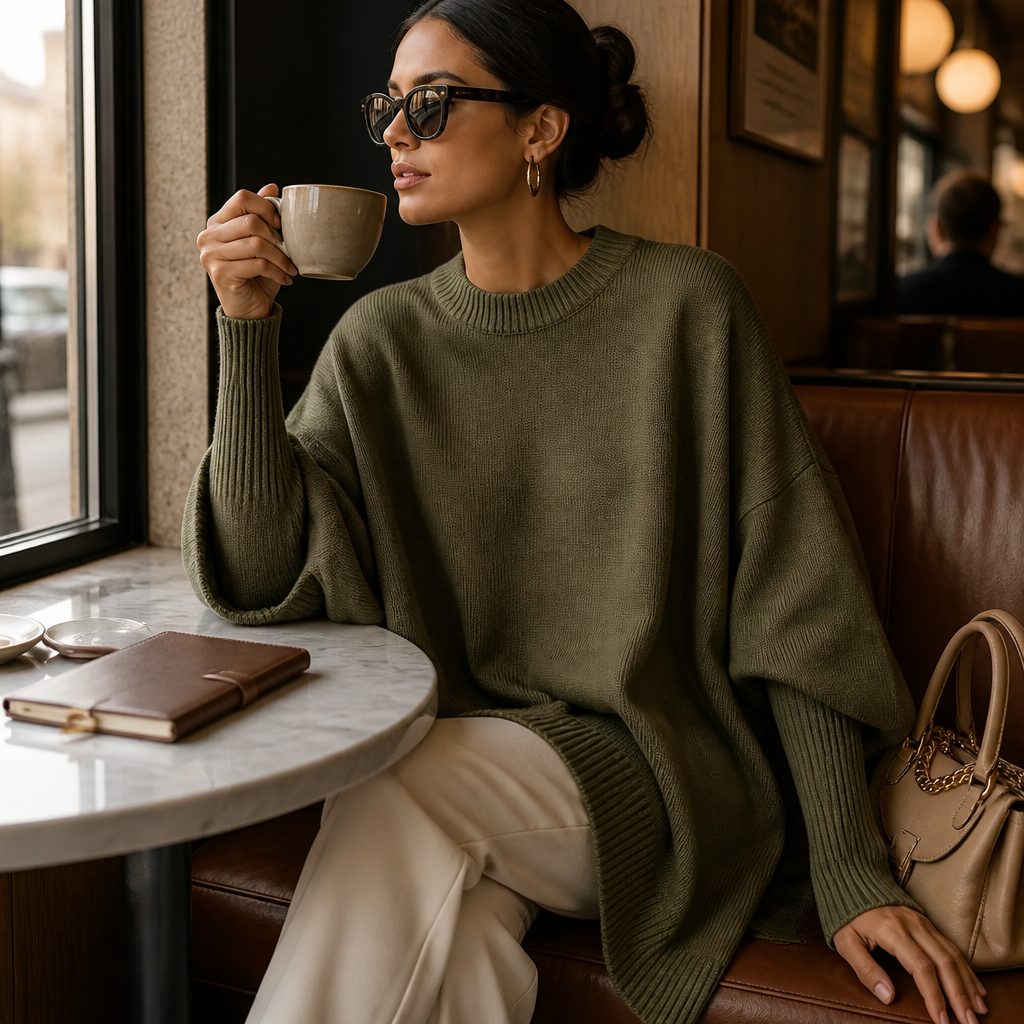 SerenoWave™ – Easygoing Asymmetric Poncho Sweater featuring Batwing Sleeves