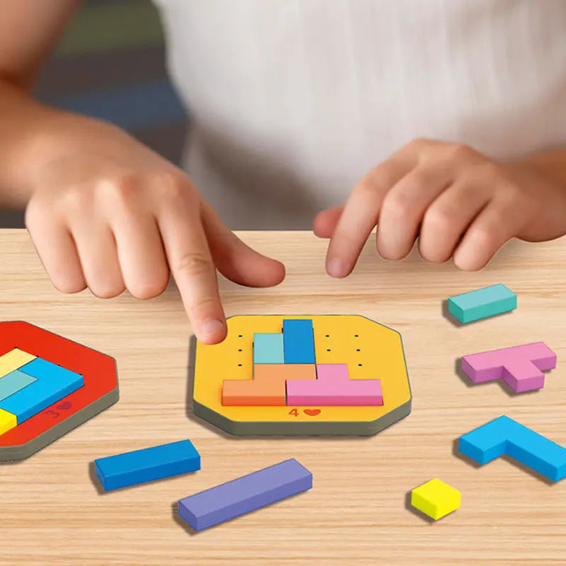 Building Block Puzzle Set with 108 Pieces and 20 Challenges