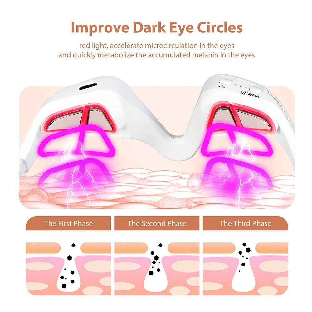 Eye Massager with Four Modes and Red Light for Wearable Relaxation