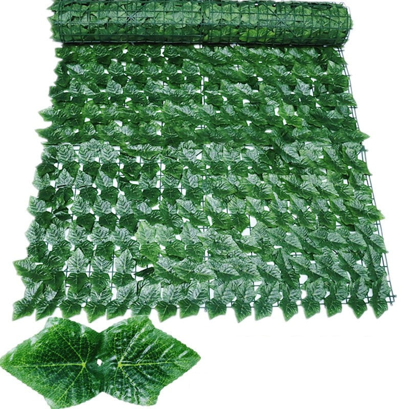 Weather-Resistant Garden Privacy Screen with Artificial Leaf Design