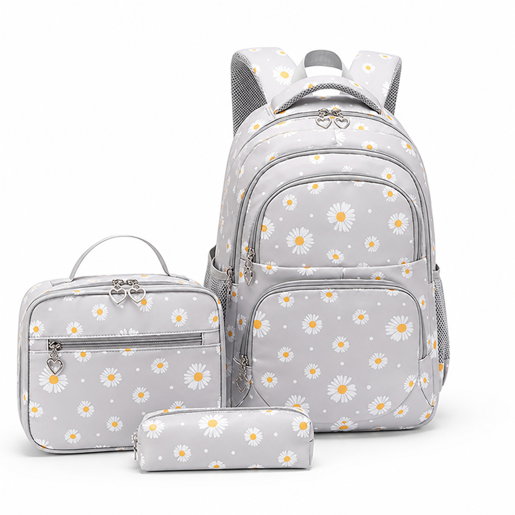 Lightweight Large-Capacity Daisy Backpack (Set of 3)