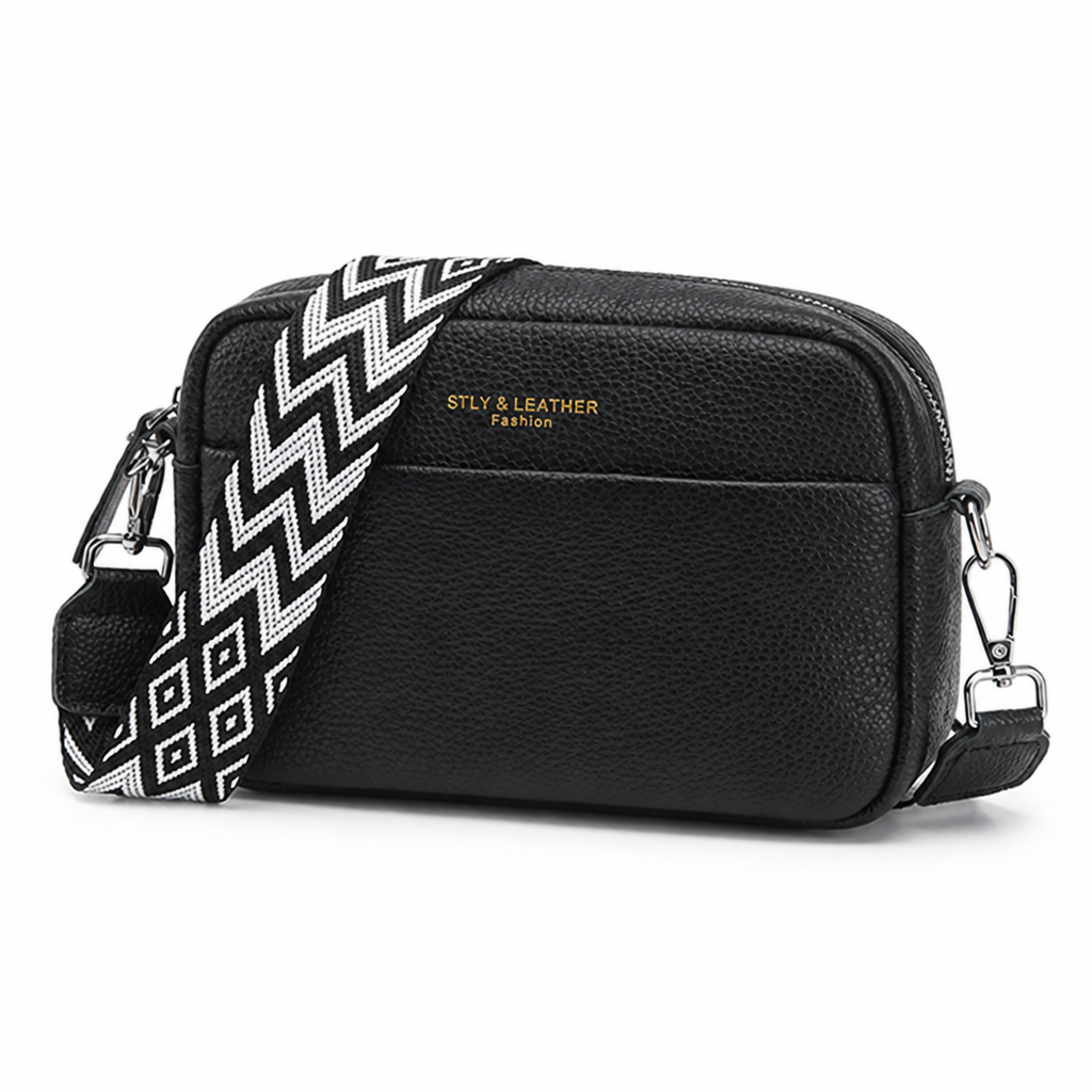 Genuine Leather Top-Handle & Detachable Strap Crossbody Bag