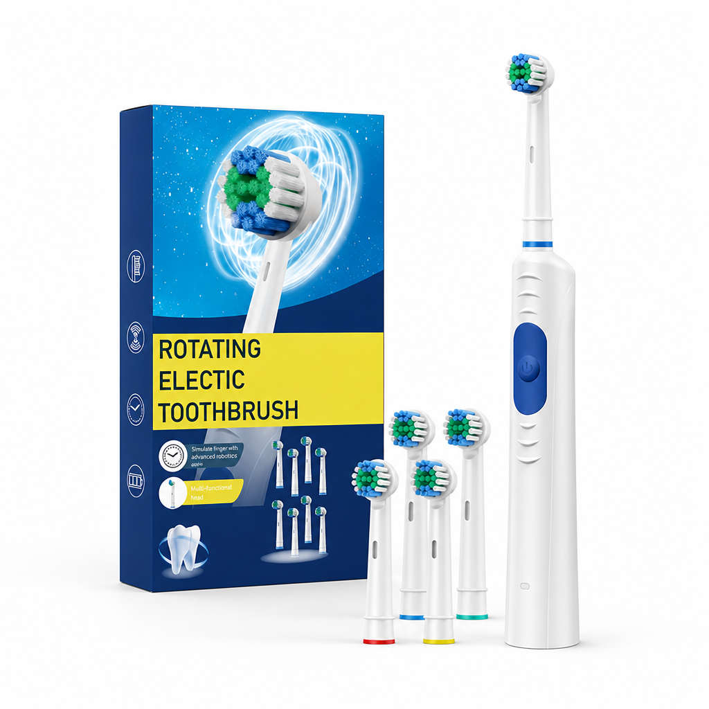 IP67 Waterproof & USB-C Rechargeable Soft Bristle Electric Toothbrush (3 Modes)