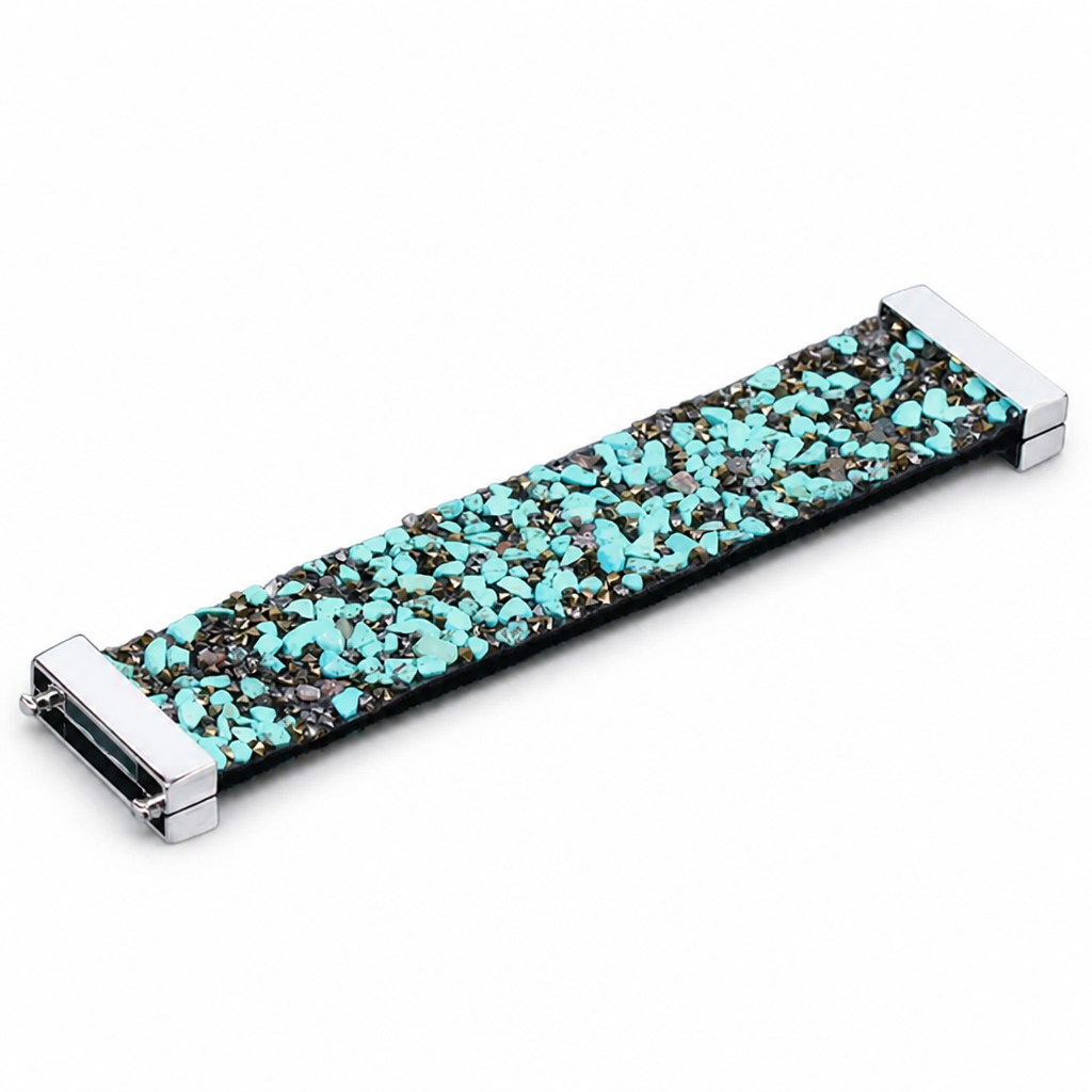 Natural Stone & Leather Adjustable Bracelet