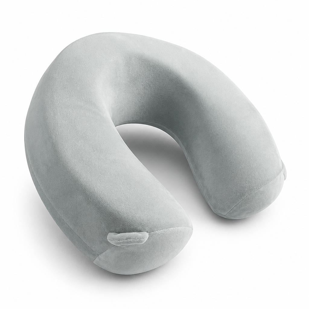 Memory Foam Ergonomic Travel Neck Pillow (Removable Cover)