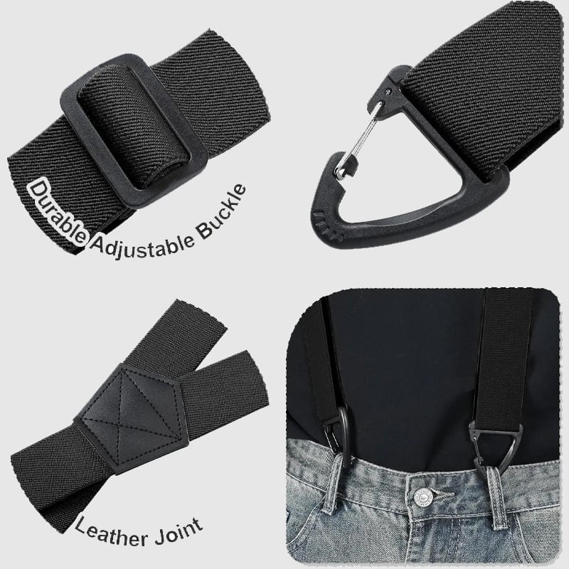Adjustable Non-Slip Suspenders with Four Clips