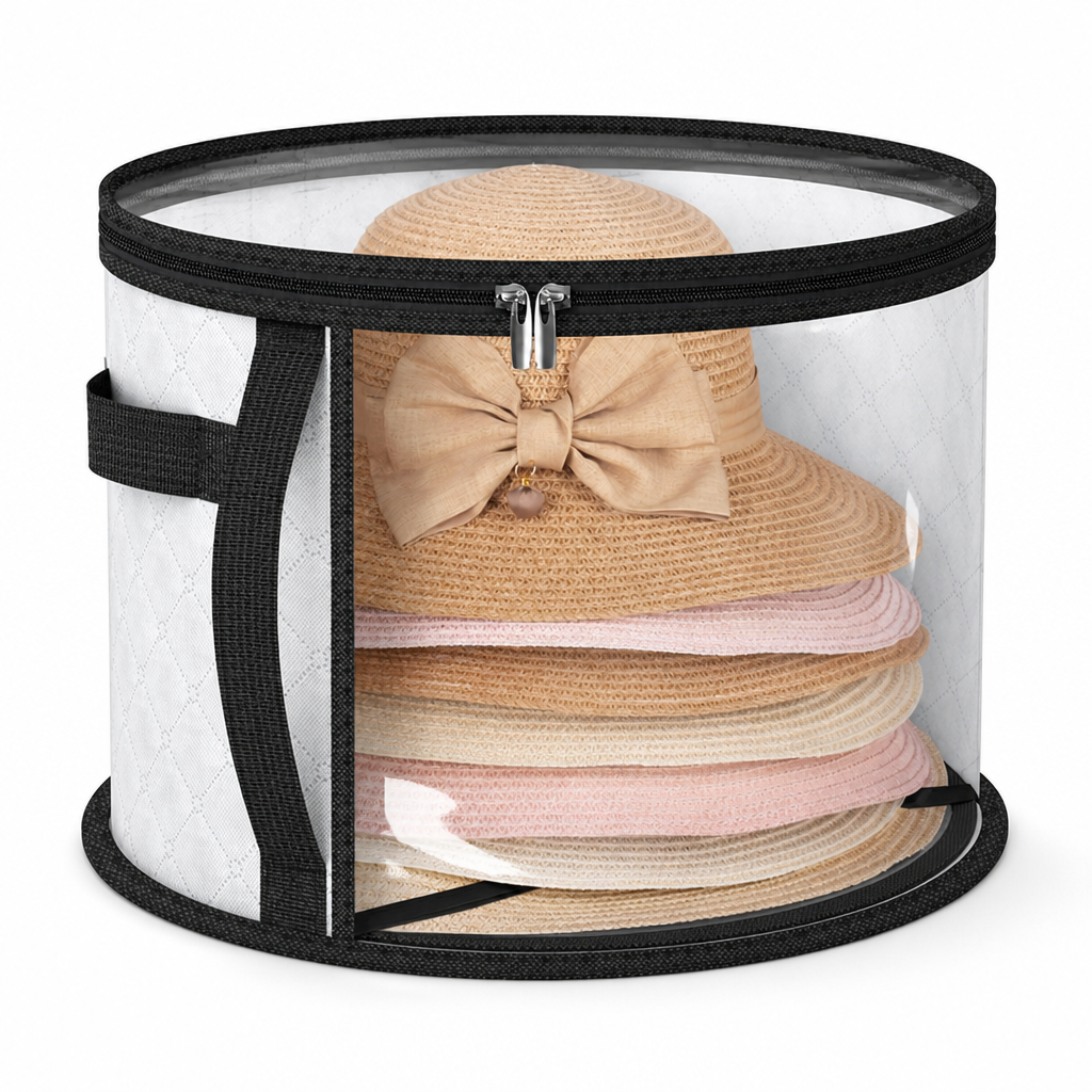Clear-Window Dustproof Hat Storage Case (Holds 57 Wide-Brim Hats)