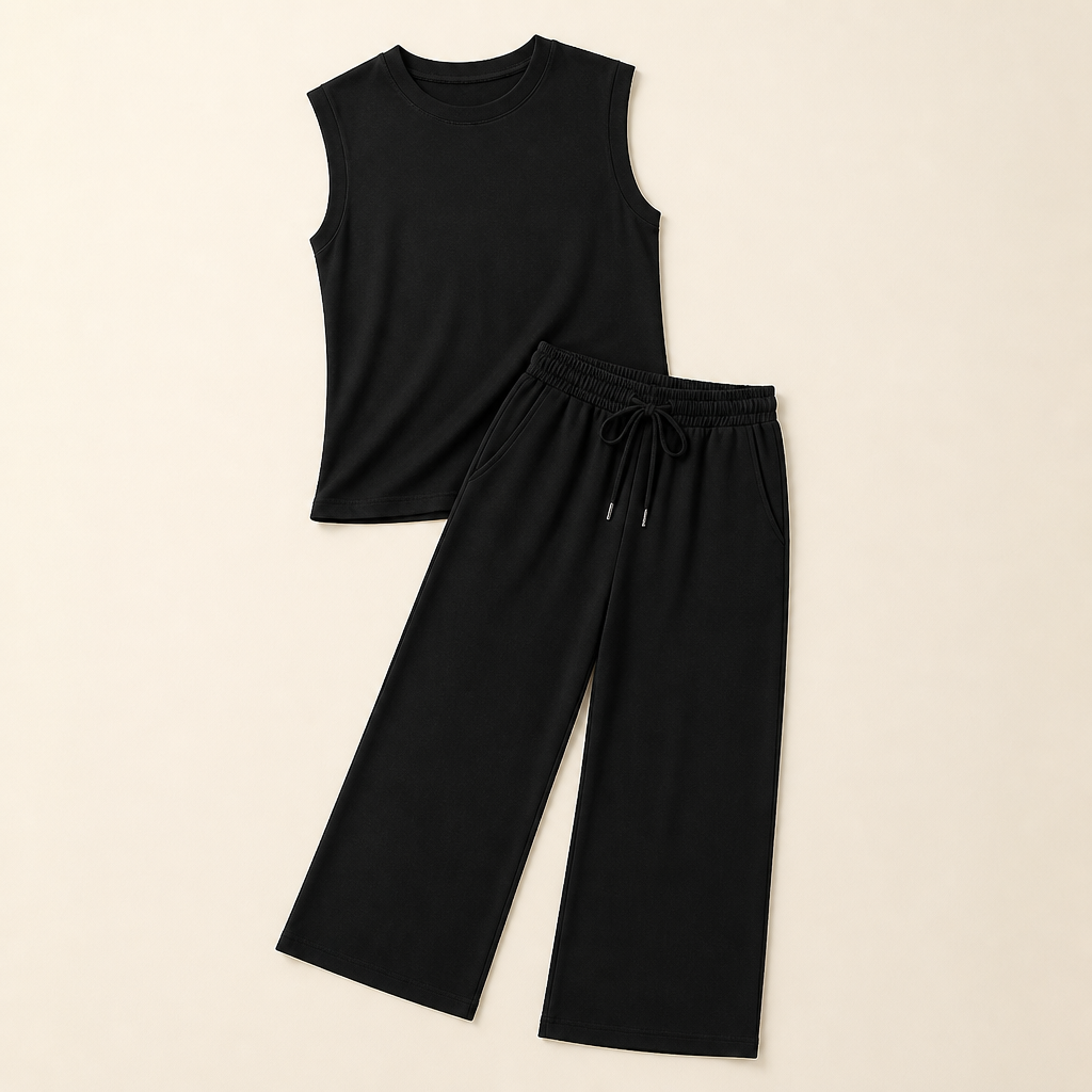 Aesthetic — coordinating set designed for an easy put-together look, not body change