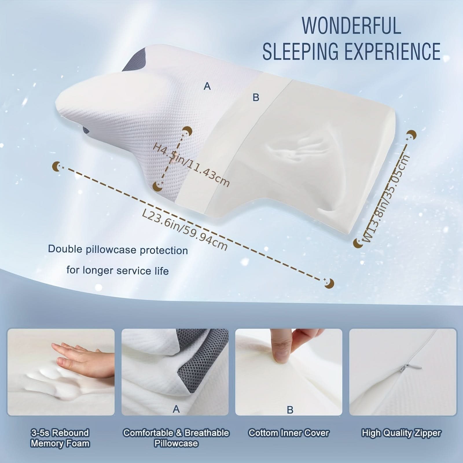 Memory Foam Neck Support Pillow for Cervical Comfort