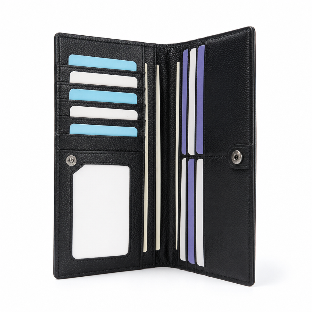 RFID-Blocking Ultra-Thin Leather Card Wallet