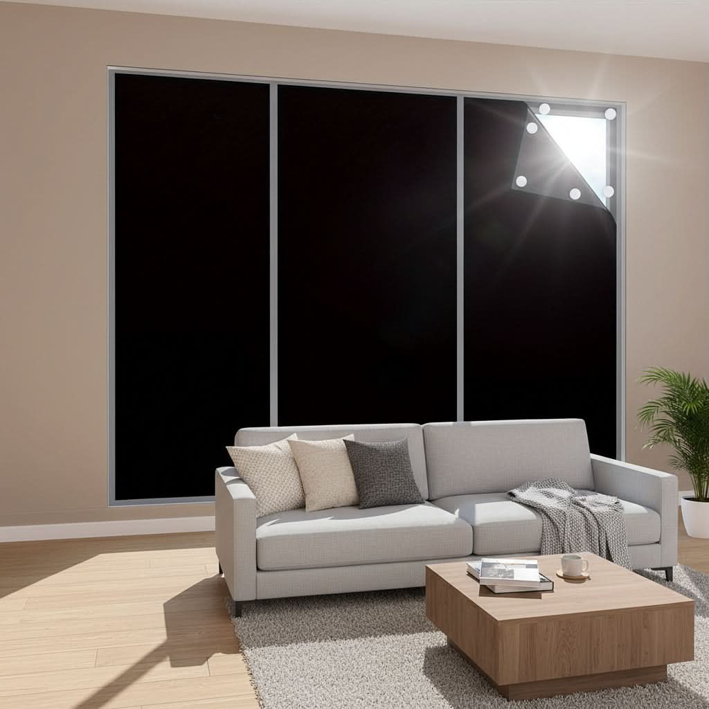 Blackout Curtains for Home and Office Use – No Drill, Black