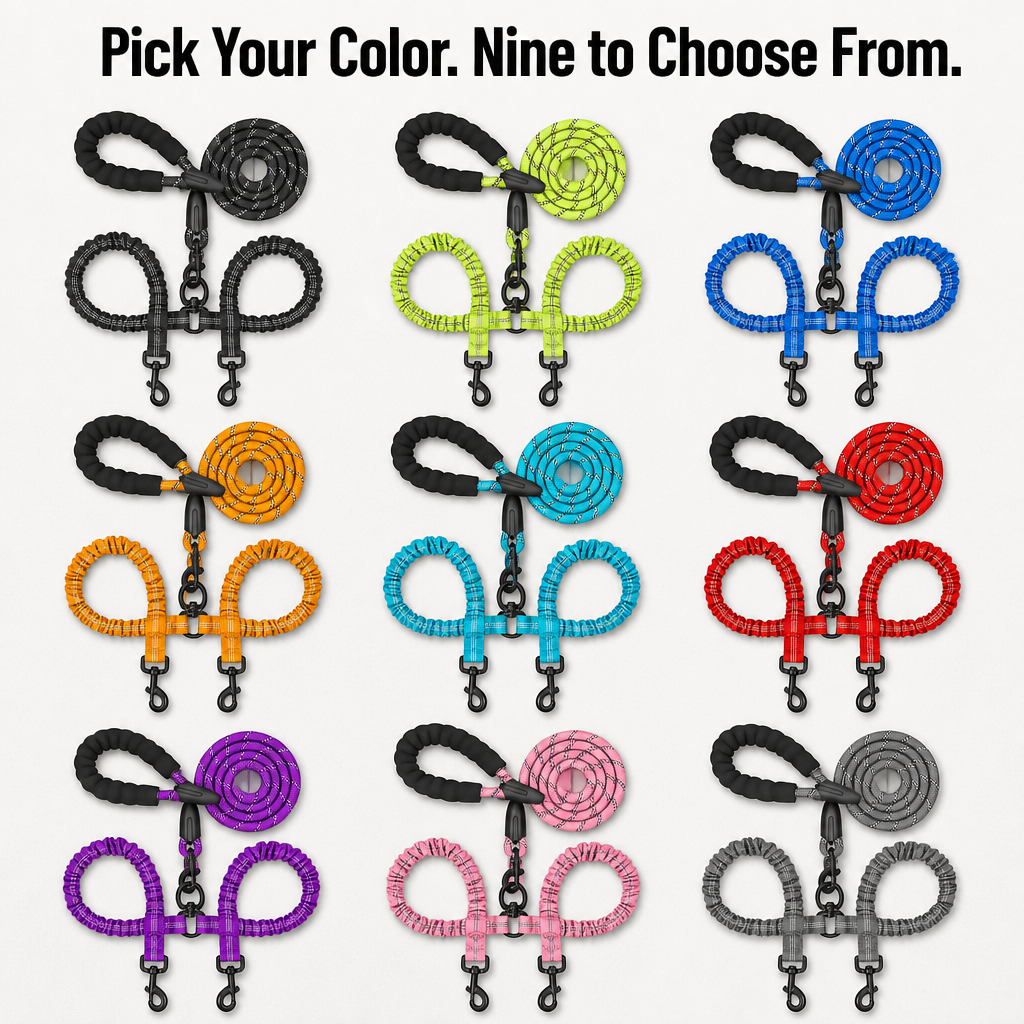 DuoStride™ — Walk Two Dogs Tangle-Free, Without Jerks or Wrist Stress
