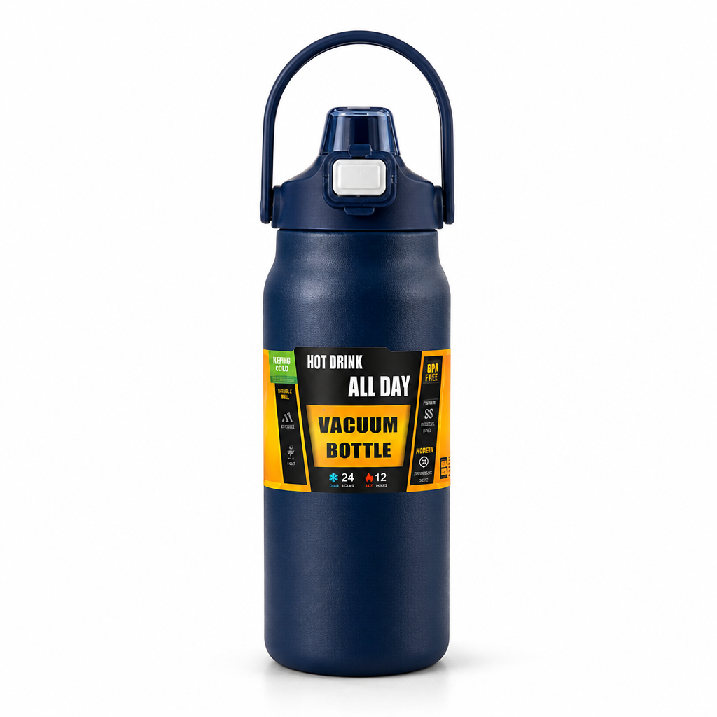 Insulated Stainless Steel Thermos Bottle (Integrated Straw)
