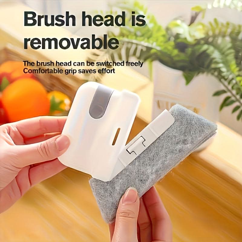 Handheld Cleaning Brush for Multiple Surfaces with Grooves and Crevice Tool