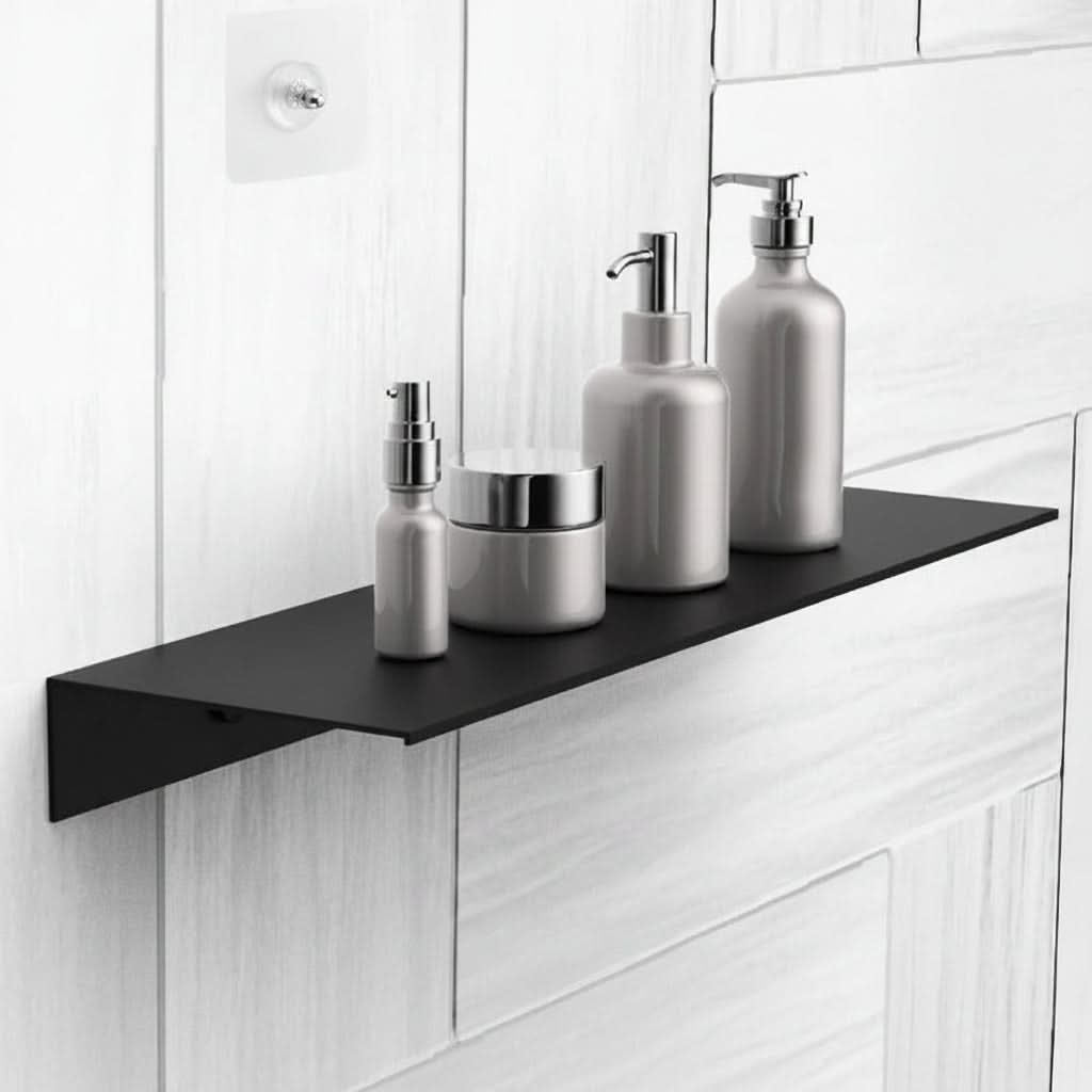 Wall-Mounted Floating Shelf for Bathroom – No Drilling Required