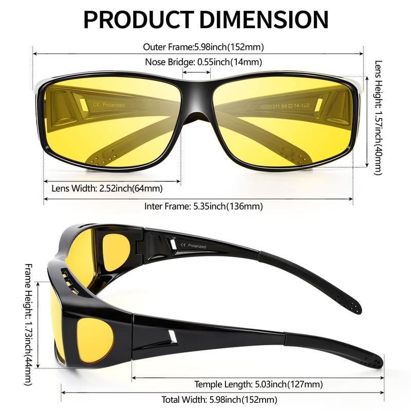 Glare-Reducing Night Vision Glasses with Polarized Yellow Lenses