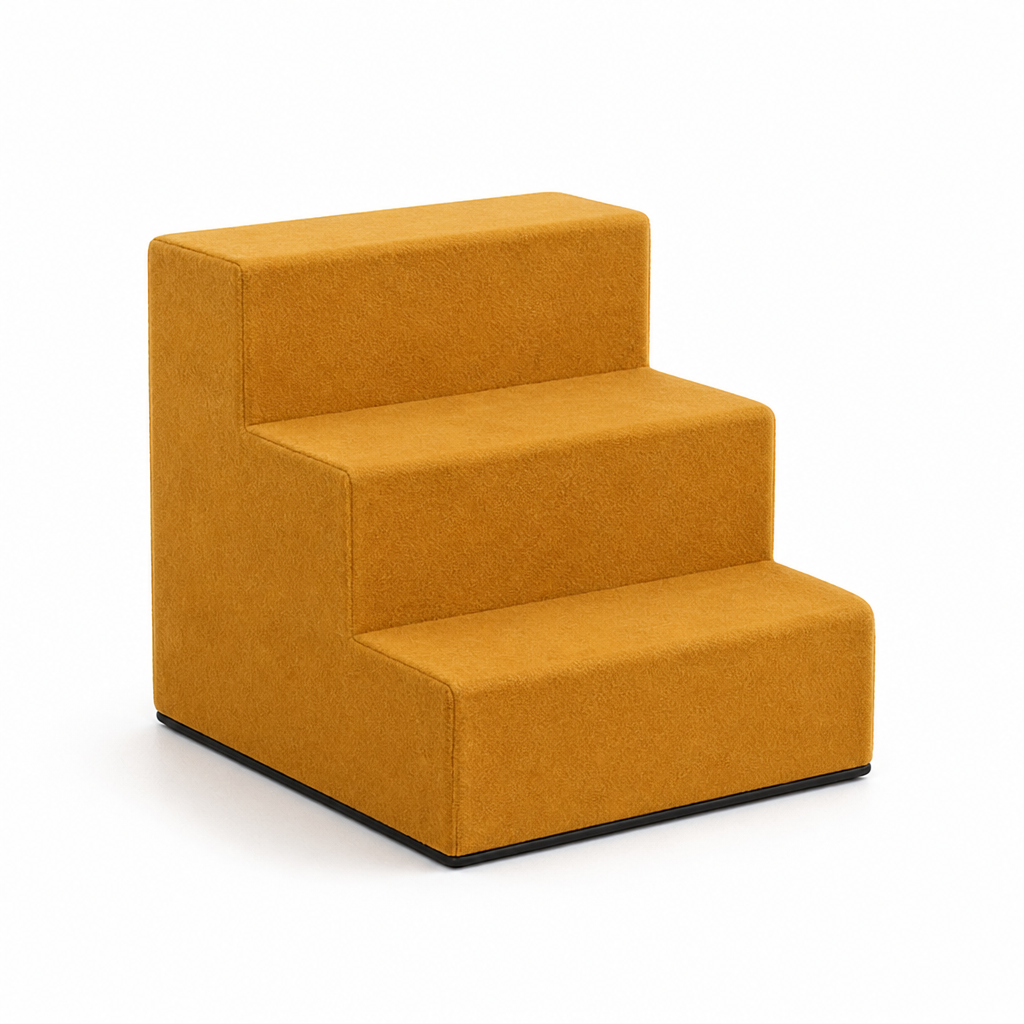 Non-Slip Velvet Foam Pet Stairs (3-Step)