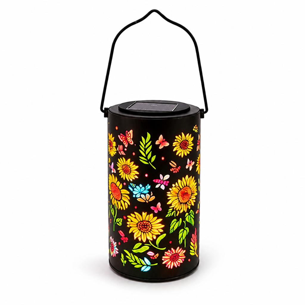 Solar Flower & Butterfly Projection Garden Lantern (Automatic Dusk Sensor)