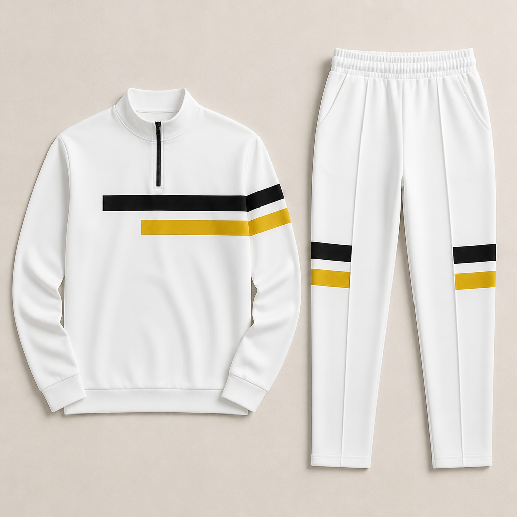 RevitaFit™ – Striking Color-Block Two-Piece Set with Half-Zip Mock Neck