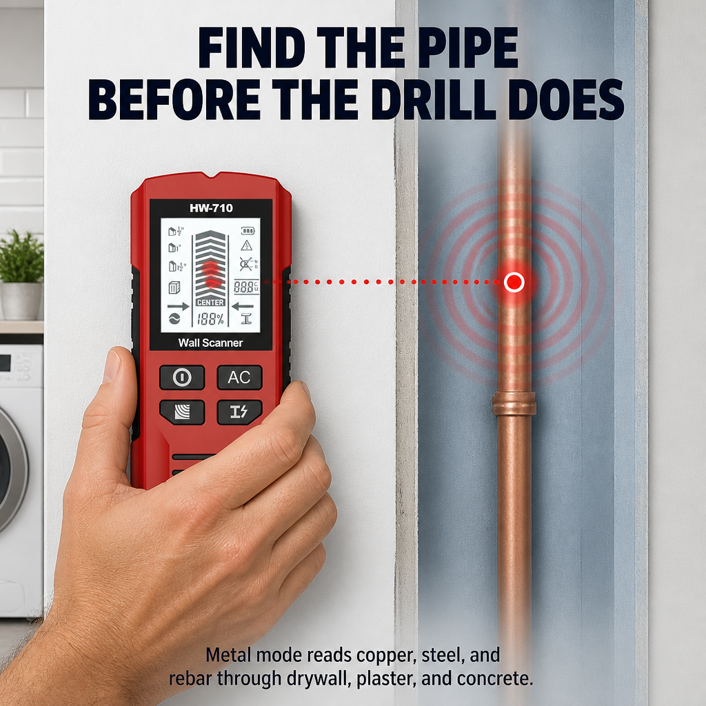 WallSight™ — Locate Studs, Pipes & Live Wires Ahead of Drilling