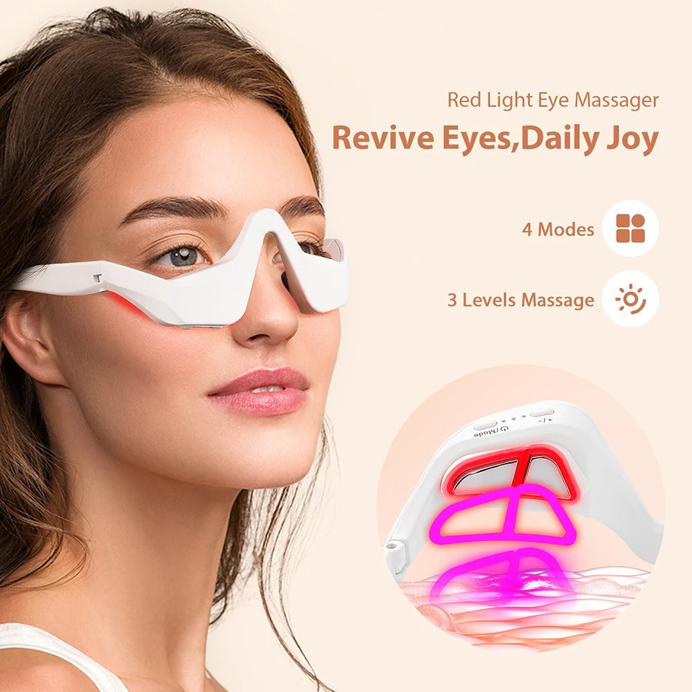 Eye Massager with Four Modes and Red Light for Wearable Relaxation