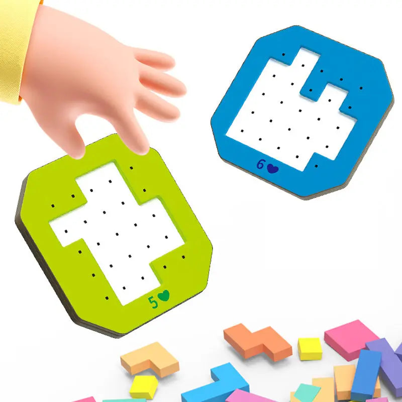 Building Block Puzzle Set with 108 Pieces and 20 Challenges