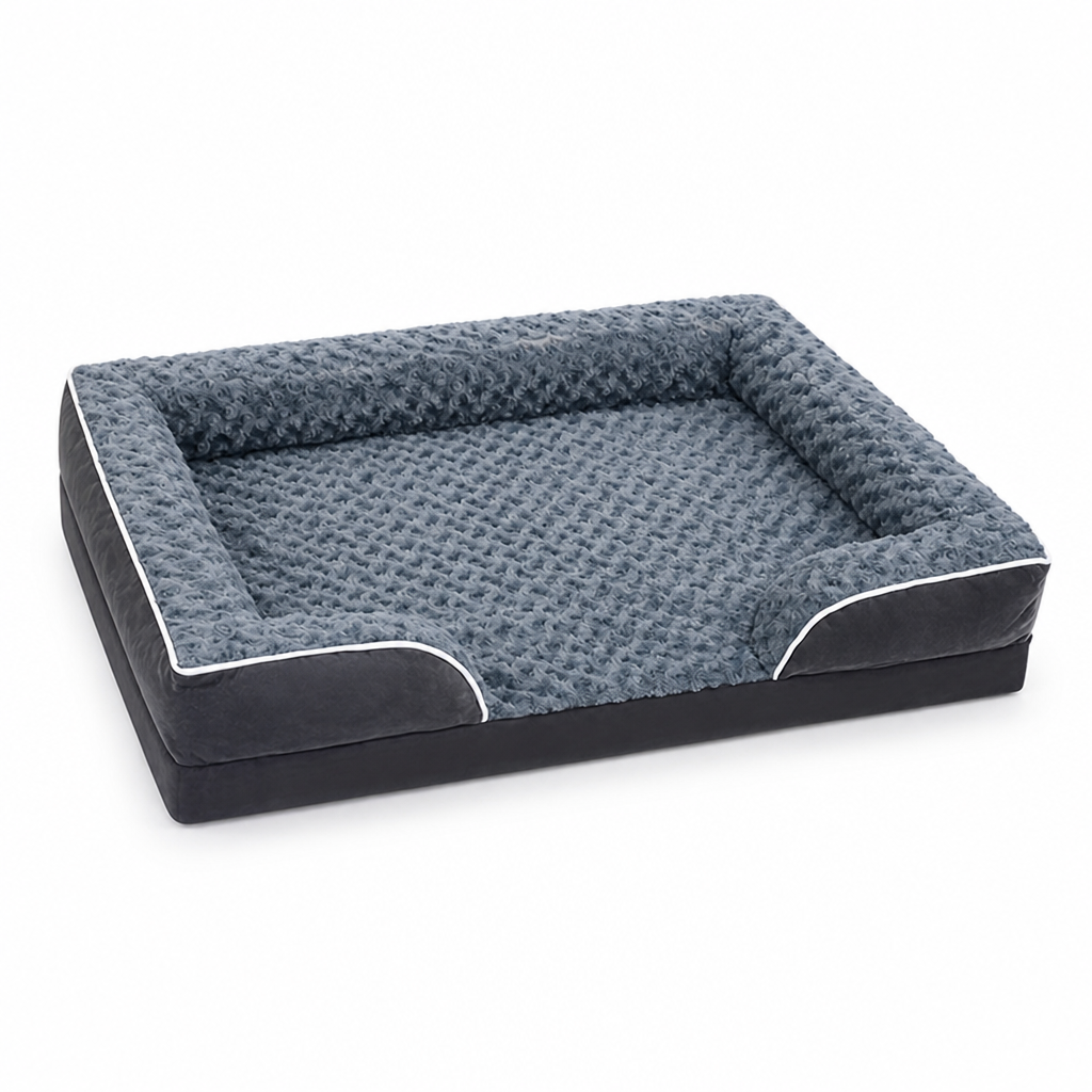 Velvet Memory Foam Pet Sofa Bed (Removable Washable Cover)