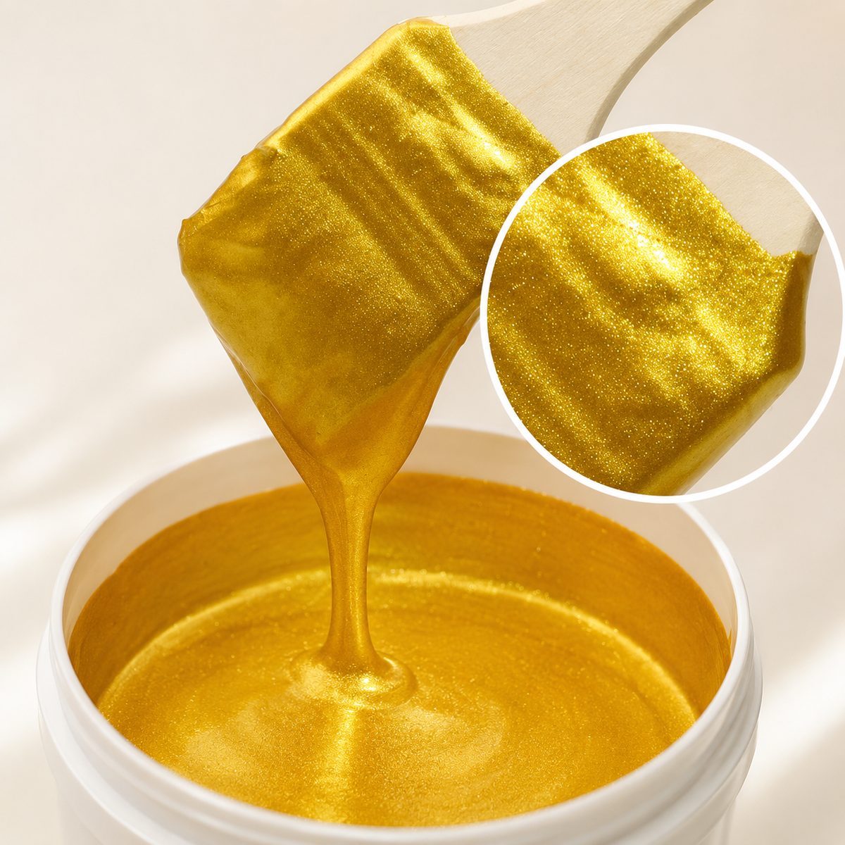 Metallic Gold Water-Based Paint with Brush – Durable Finish for Crafts & Home Decor