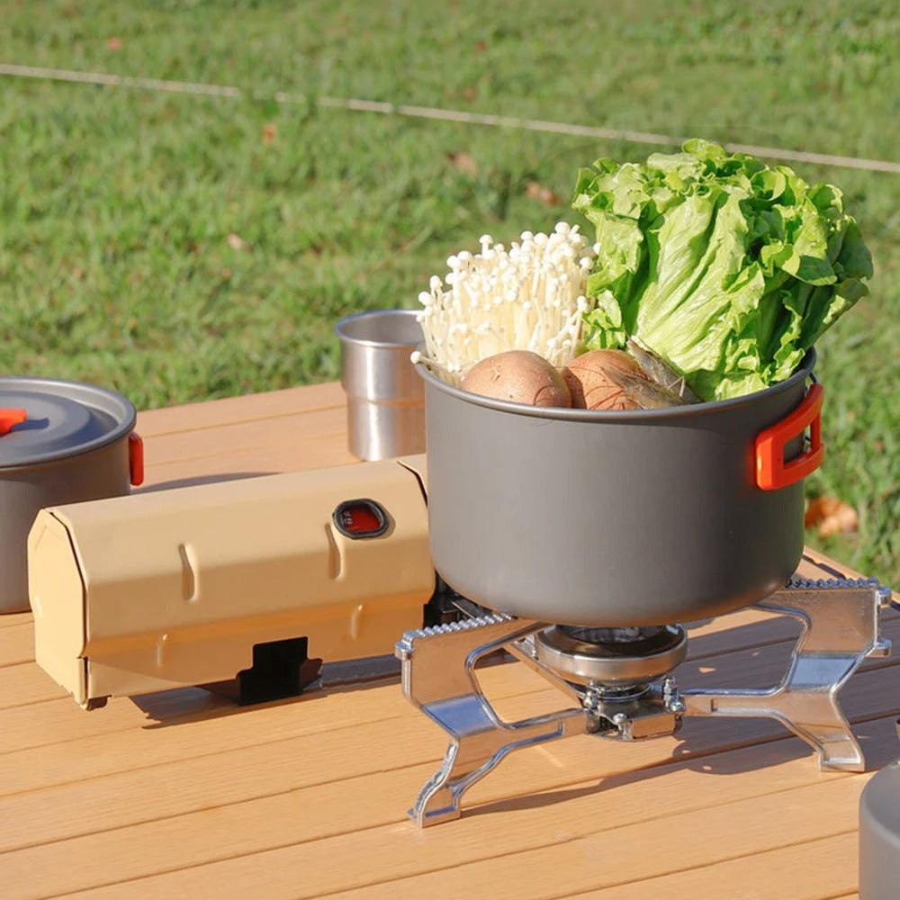 Compact and Foldable Camping Stove for Outdoor Cooking – Aluminum Butane Propane Cooker