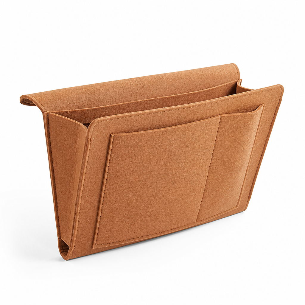 Durable Slide-Under Felt Bedside Caddy (5 Compartments)