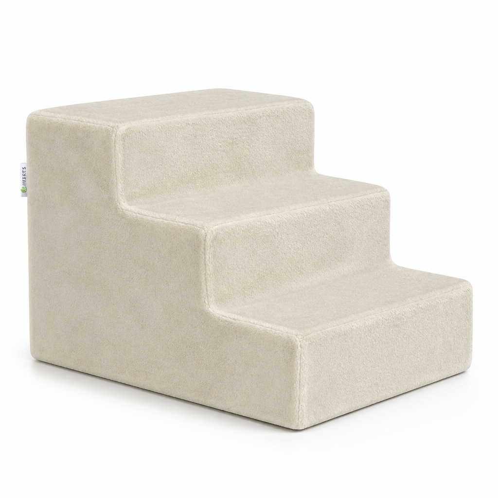 Washable Plush 3-Step Pet Stairs (For Small Dogs & Cats)