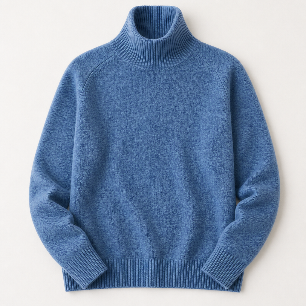 ArcticSilk™ – Comfortable Relaxed-Fit Turtleneck Sweater Featuring Ribbed Edges