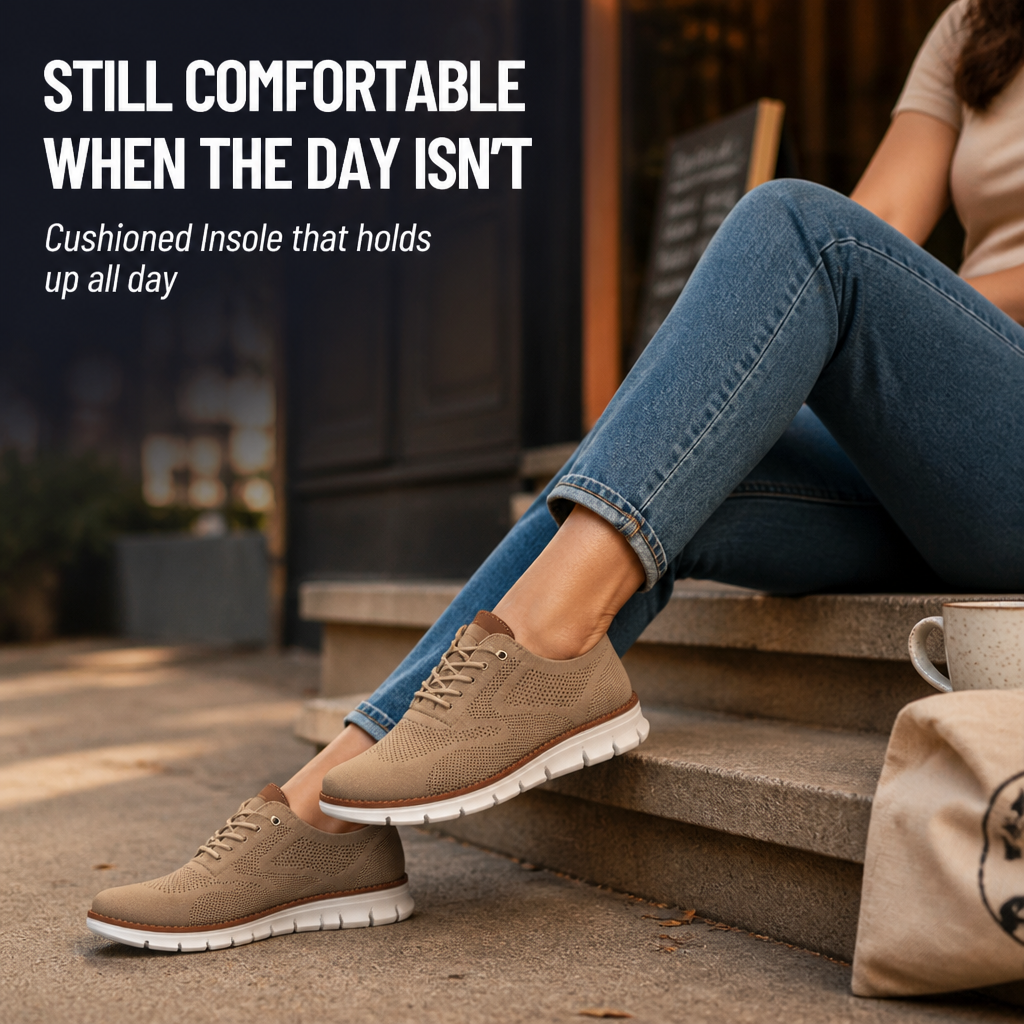 StrideAura™ – Breathable Knit Walking Shoes with Orthopedic Arch Support