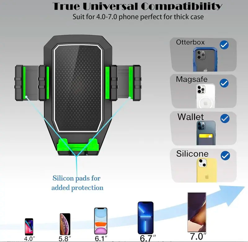 360-Degree Rotating Phone Holder for Trucks with Extended Reach Arm