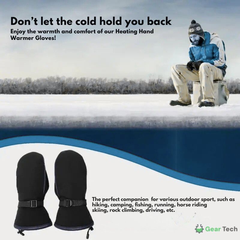 USB Rechargeable Waterproof Hand Warmer Gloves with Dual-Sided Heating for Outdoor Activities